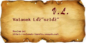 Valasek László névjegykártya